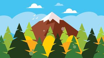 landschap berg met bomen illustratie vector