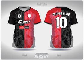 eps Jersey sport- overhemd .rood zwart olie verf patroon ontwerp, illustratie, textiel achtergrond voor v-hals sport- t-shirt, Amerikaans voetbal Jersey overhemd vector