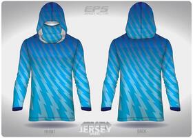 eps Jersey sport- overhemd .licht blauw spiraal bliksem patroon ontwerp, illustratie, textiel achtergrond voor sport- lang mouw capuchon vector