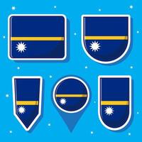 officieel land tekens van nauru, landen vlag spandoeken. Internationale reizen symbolen, mijlpaal symbolen, aardrijkskunde en kaart vlaggen embleem. geïsoleerd tekens reeks vector