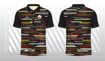 rood en geel abstract achtergrond voor polo Jersey sport. sport uniform in voorkant en terug visie. bespotten omhoog voor sport club. vector