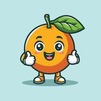 schattig illustratie van citrus fruit mascotte vector