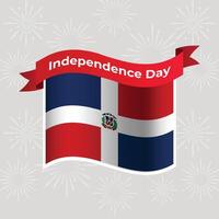 dominicaans republiek golvend vlag onafhankelijkheid dag banier achtergrond vector