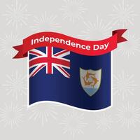 Anguilla golvend vlag onafhankelijkheid dag banier achtergrond vector