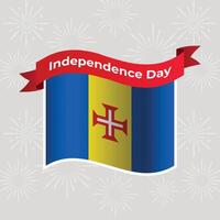 Madeira golvend vlag onafhankelijkheid dag banier achtergrond vector