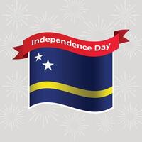 Curacao golvend vlag onafhankelijkheid dag banier achtergrond vector