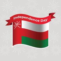 Oman golvend vlag onafhankelijkheid dag banier achtergrond vector