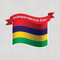 Mauritius golvend vlag onafhankelijkheid dag banier achtergrond vector