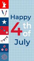 4e van juli Verenigde staten onafhankelijkheid dag viering achtergrond geschikt voor Promotie reclame, verhaal, groet kaart, poster, achtergrond, en spandoek. vector