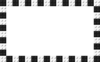 zwart en wit steen spandoek. gemakkelijk kader samengesteld van zwart en wit speelgoed- blokken. abstract achtergrond vector