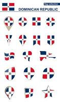 dominicaans republiek vlag verzameling. groot reeks voor ontwerp. vector