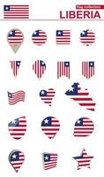Liberia vlag verzameling. groot reeks voor ontwerp. vector