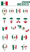 Mexico vlag verzameling. groot reeks voor ontwerp. vector