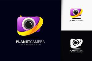 planeetcamera logo-ontwerp met verloop vector