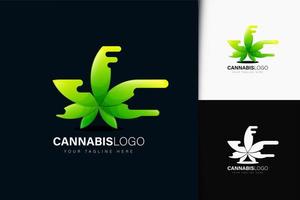 cannabis logo-ontwerp met verloop vector