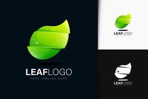 blad logo-ontwerp met verloop vector