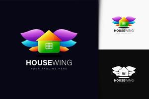 kleurrijk gradiënthuisvleugel logo-ontwerp vector
