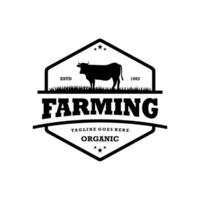 zuivel boerderij embleem logo ontwerp, zuivel boerderij icoon sjabloon illustratie insigne vector