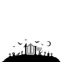 halloween landschap silhouet vector