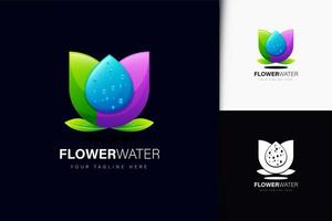 bloem water logo-ontwerp met verloop vector