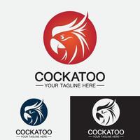 kaketoe papegaai vogel logo vector ontwerpsjabloon