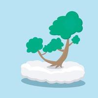 vectorillustratie van pictogram hout op wolken en blauwe kleur achtergrond. vector