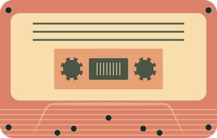 retro muziek- cassette met Vermelding van 80s disco. magnetisch audio plakband. illustratie geïsoleerd Aan wit achtergrond vector