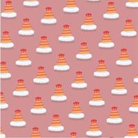 vectorillustratie van taarten liefde patroon en rode kleuren achtergrond. vector
