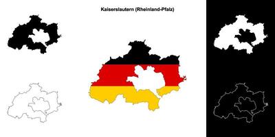 Kaiserslautern, rheinland-pfalz blanco schets kaart reeks vector
