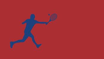 silhouet Mens tennis speler met racket en bal in Frankrijk vlag kleur voor olympisch spellen. professioneel tennis speler kunst. kampioenschap bij elkaar passen grafisch. illustratie vector