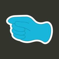 hand- tonen gebaar. sticker. gekleurde vlak stijl. illustratie vector