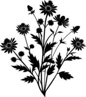 wilde bloemen silhouet illustratie ontwerp vector
