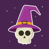 halloween schedel sticker vector