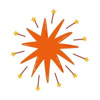 schattig hand- getrokken exploderend ster met twinkelt clip art in gemakkelijk tekenfilm stijl. sprankelend magisch ster stof, komeet douche. astrologie, astronomie, Kerstmis element. universum schijnen, licht, sterrenstof. vector