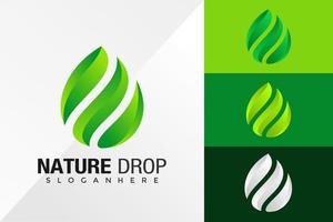 natuur drop logo ontwerp vector sjabloon