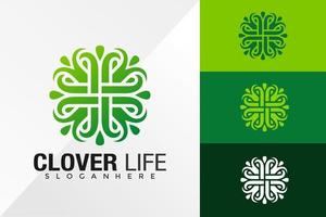 natuur klaver leven logo ontwerp vector sjabloon