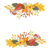 herfst vallen dankzegging bladeren samenstelling voor decoratie vector