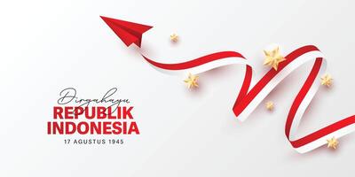 Indonesië onafhankelijkheid dag viering sjabloon ontwerp, dirgahayu republik Indonesië vector