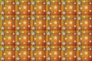 illustratie, abstract patroon van trui het weven stijl met wit ster in herfst kleur achtergrond. vector