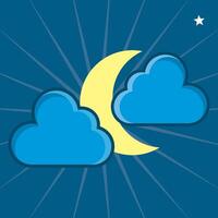 nacht maan wolk weer meteorologie illustratie vector