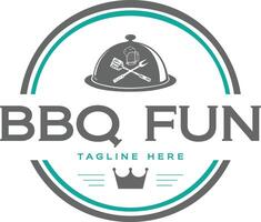 bbq logo ontwerp embleem stijl vector