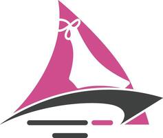 bikini boot logo ontwerp icoon vector