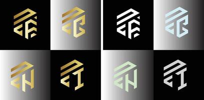 luxe 3 brief logo ontwerp,ncf,ng,nch,nci, vector