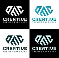 creatief 3 brief logo ontwerp,pac, vector