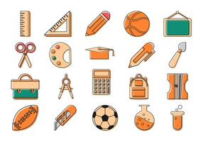 school- icoon illustratie element reeks vector