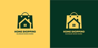 boodschappen doen zak op te slaan geschenk kopen kleinhandel uitverkoop huis huis gebouw architectuur gemakkelijk logo ontwerp pro SVG vector