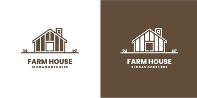 huis boerderij logo ontwerp lijn kunst stijl en pro SVG vector