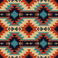 kleurrijk inheems Amerikaans patroon. aztec zuidwestelijk meetkundig vorm naadloos patroon rustiek Boheems stijl. zuidwesten meetkundig patroon gebruik voor kleding stof, textiel, huis decoratie elementen, enz. vector