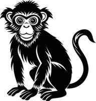 een silhouet van een aap zittend vector