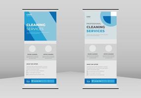 schoonmaakservice roll-up banner ontwerp, schoonmaak roll-up banner, schoonmaak banner-ontwerp, trend business roll-up banner-ontwerp, creatief vector roll-up ontwerp. eps